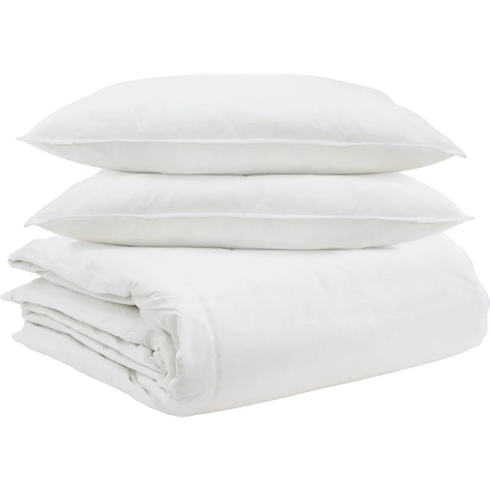 vidaXL Dekbed Set met kussen 3 st Wit Donsveertjes, foto 3