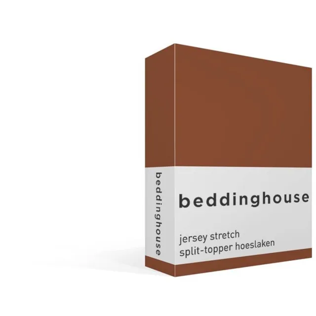 Beddinghouse katoen - Splittopper Hoeslaken - 180 x 200/220 cm Pocket depth: 25 cm Split: 85 cm - Terra