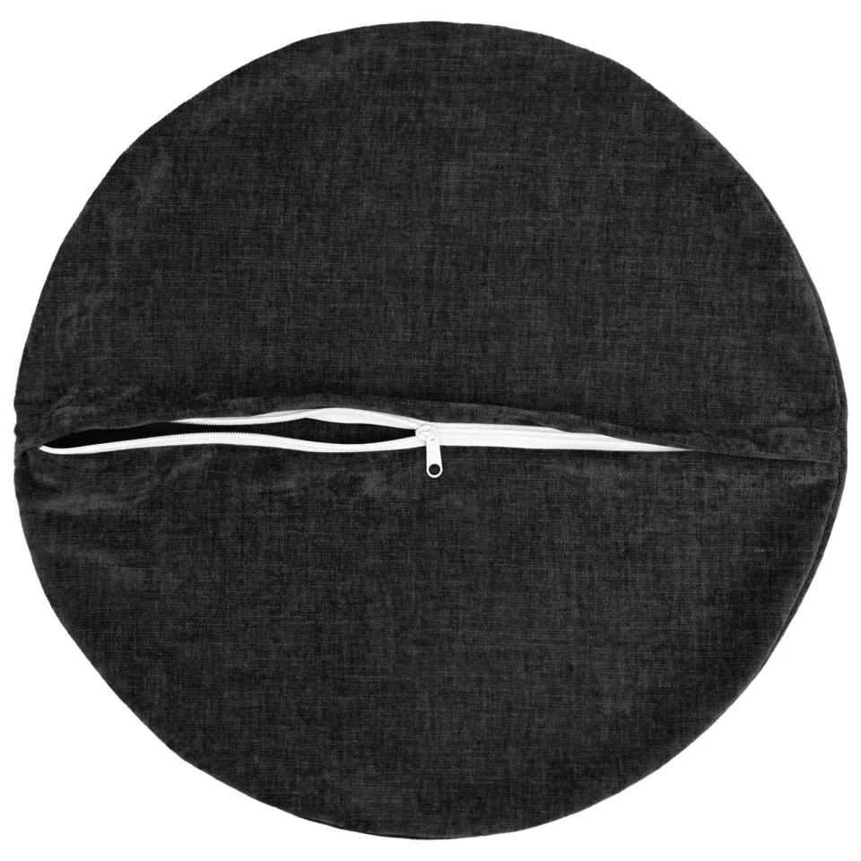 vidaXL Kussensloop 2 st HEERLEN Antraciet Dia. 60 cm Chenille Stof, foto 4