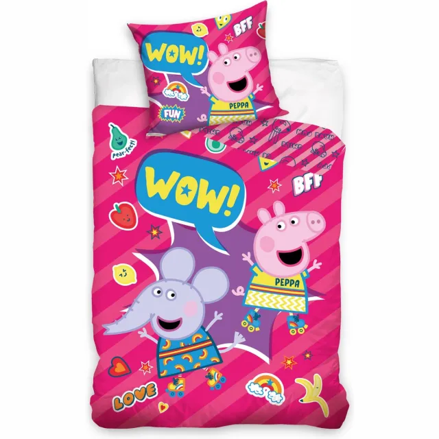 Peppa Pig mouse love Dekbedovertrek - 140x200 cm - 70 x 90 cm Paars