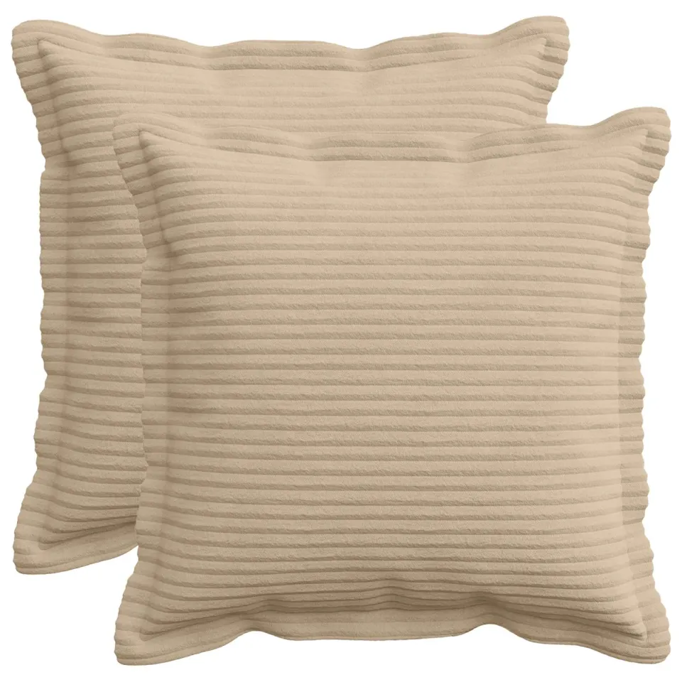 vidaXL Kussensloop 2 st HOUTEN Taupe 35 x 35 cm corduroy, foto 3