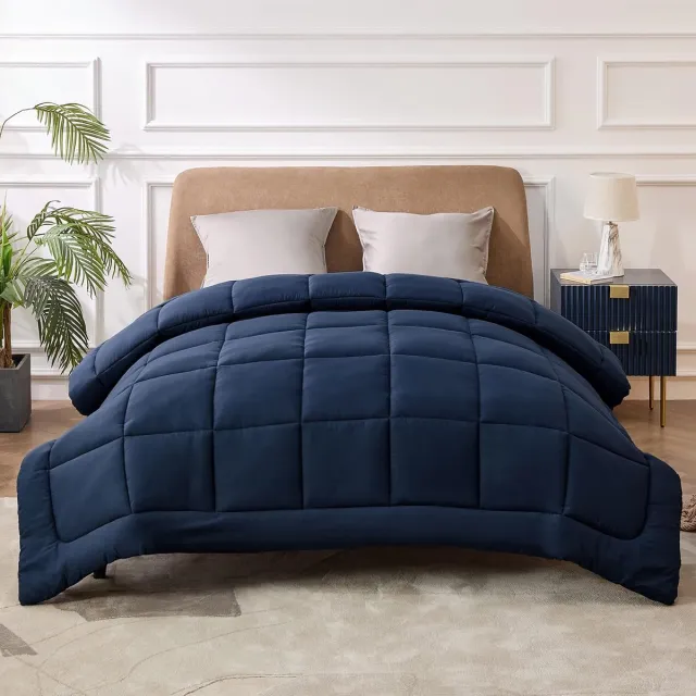 Ibenzoa Duurzame All-Seizoen Slaapzak 155 x 220 cm - Voor Langdurige Comfort donkeblauw