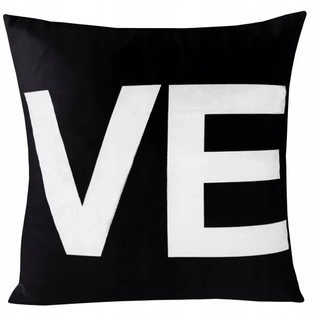 DOMAREX Decoratieve Kussensloop Amour Love 40x40 cm Zwart Velours