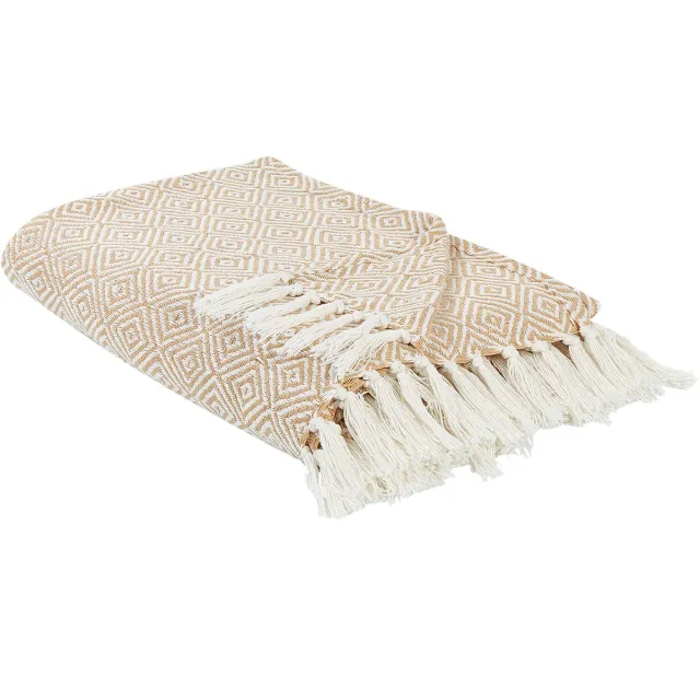 Beliani TOUTLI - Bedsprei - Beige - 200 x 220 cm - Katoen