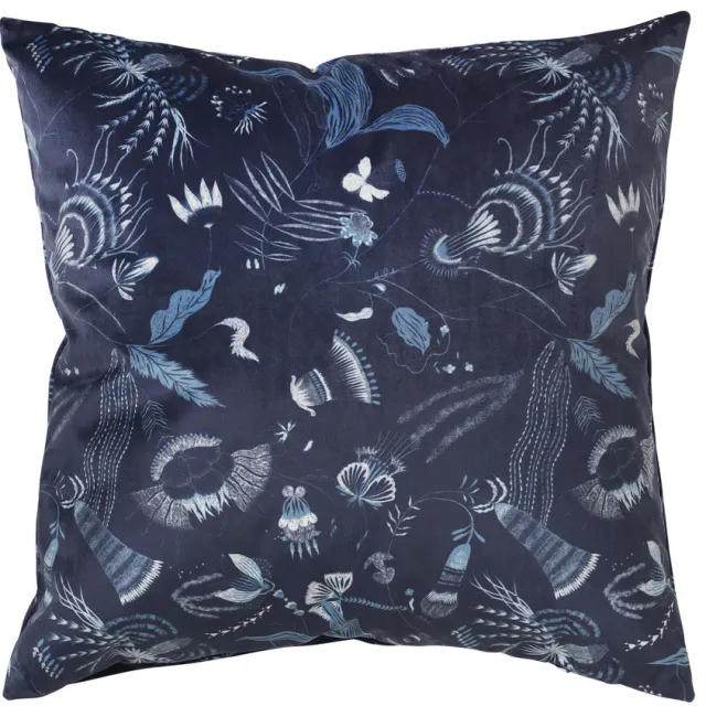 Broste Copenhagen BELL FLOWER kussenhoes blauw