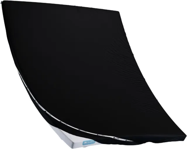 Cloudpillo Topper Hoeslaken - Midnight Black - 140x200 cm - Waterafstotend, Ademend, Zacht, Antibacterieel - Duurzaam, OEKO-TEX Gecertificeerd Katoen