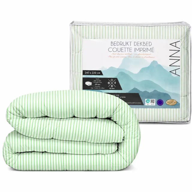 bedlin Dekbed bedrukt - Zonder hoes ( 2 in 1 ) - Tweezijdig - 240 x 220 cm - Green Summer Wit
