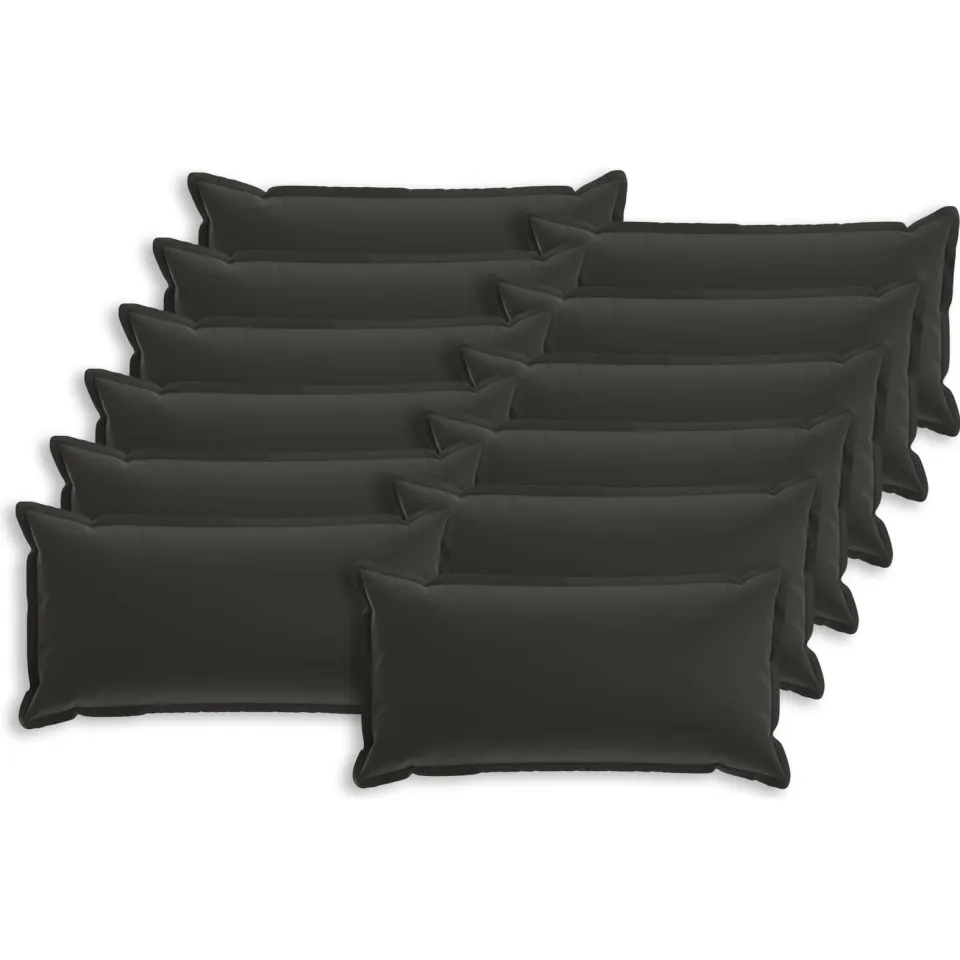 vidaXL Kussensloop 12 st HOUTEN Zwart 40 x 80 cm Polyester