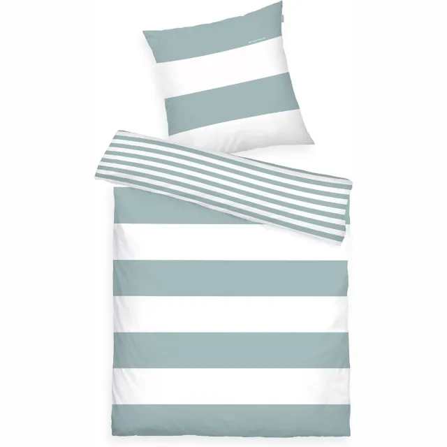 Tom Tailor Renforcé Beddengoed Siena Wit/Turquoise 135x200 + 80x80 cm