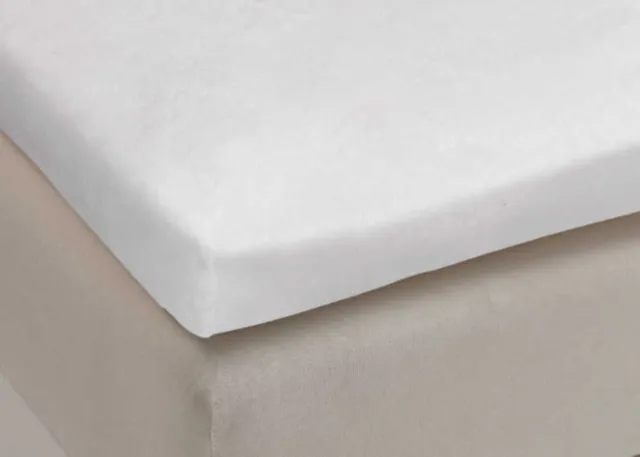 Auping White Katoen-Polyester Molton topper hoeslaken - 70/80 x 200/220 cm Wit