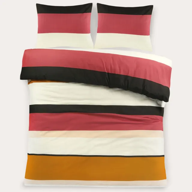 NOUS Living katoenen dekbedovertrek 2-persoons (200x220 cm) Rood