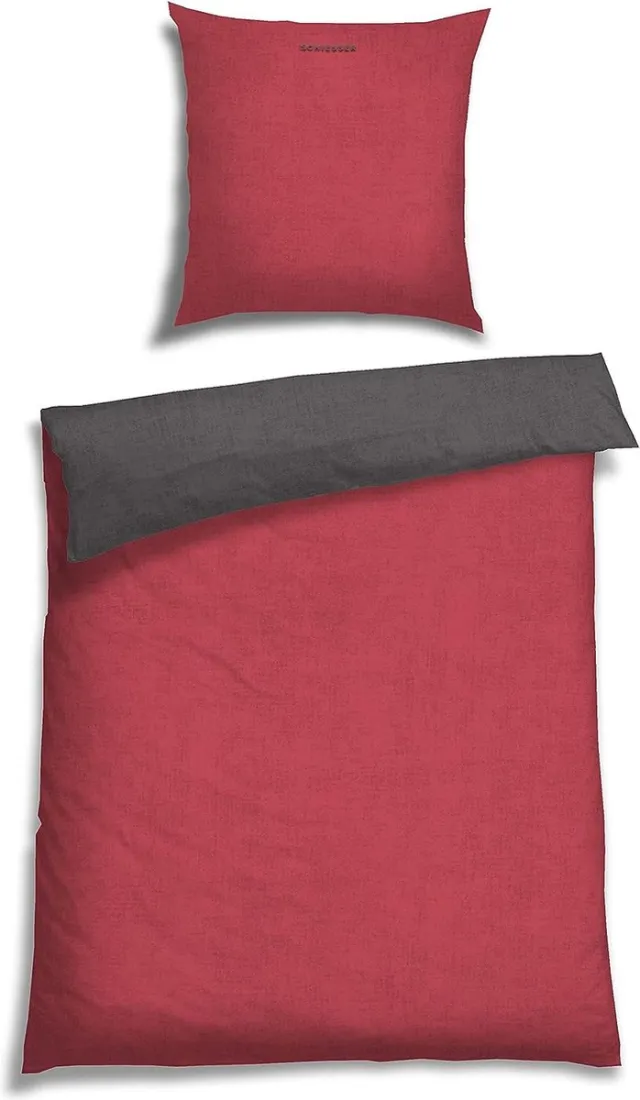 meerklose Inhoud - Deze omkeerbare set bestaat uit 1 bedovertrek en 1 kussensloop . De dekbedhoes is zeer eenvoudig over je dekbed te trekken en heeft aan elke zijde een ander kleur, ideaal voor wat afwisseling dus. Hoogwaardig mater Rood/Antraciet
