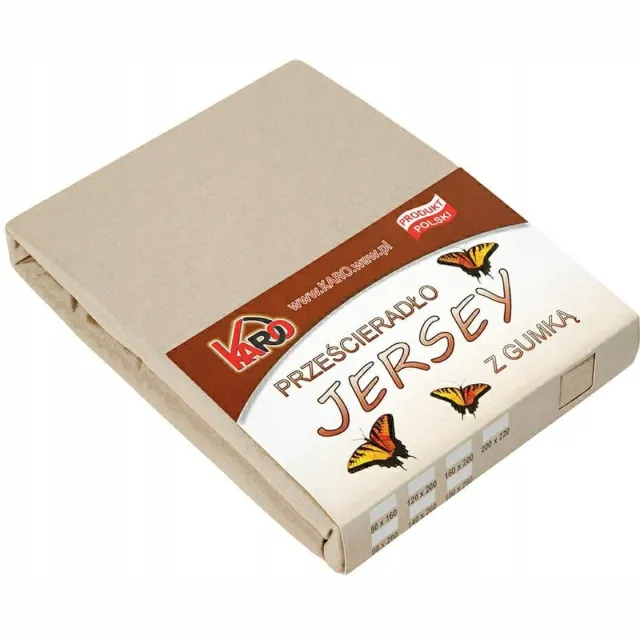 karo Jersey hoeslaken met elastiek 180x200 cm - Cappuccino Beige