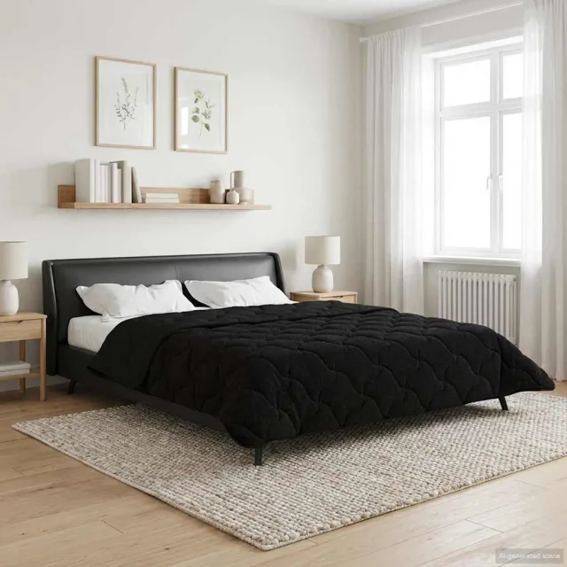 vidaXL Vol jaar dekbed 240 x 260 cm Zwart