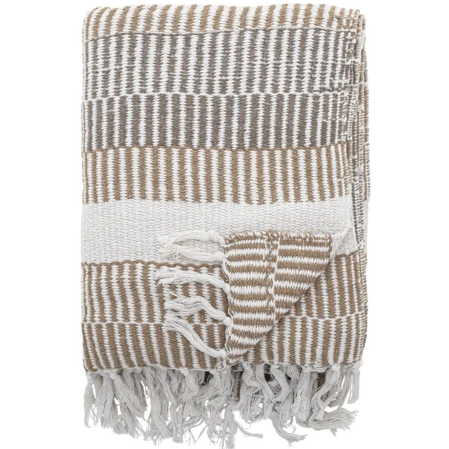 Bloomingville Isnel plaid bruin brand/zand/off white