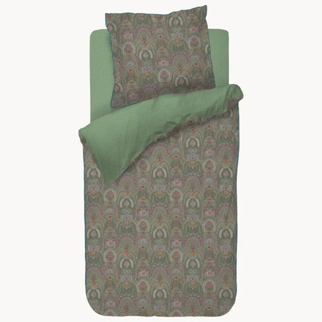 Pip Studio Katoenen perkal dekbedovertrekset Little Jabali Groen