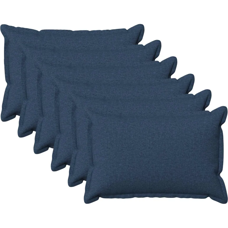 vidaXL Kussensloop 6 st HOUTEN Blauw 50 x 75 cm Faux Linnen, foto 3