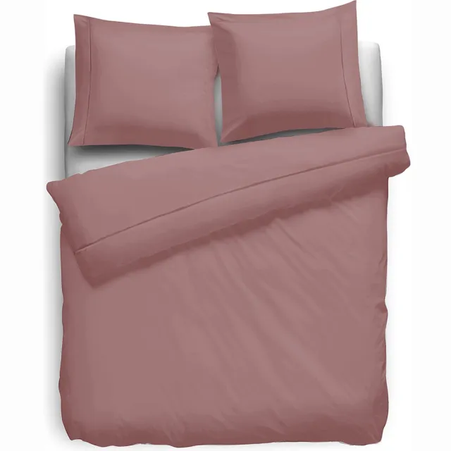 Eleganzzz Dekbedovertrek Percal Katoen Uni - Met Bies - Rose - Dekbedovertrek 200x200/220cm - Dekbedovertrekken - Tweepersoons - Effen Dekbedovertrek