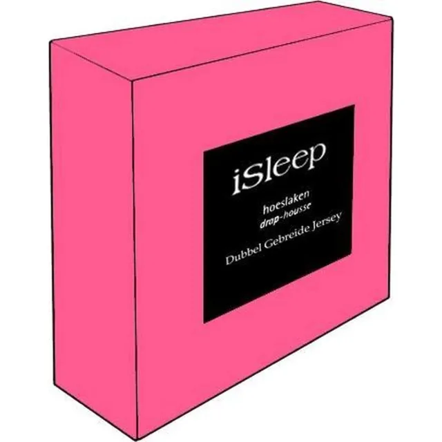 iSleep Dubbel Jersey Hoeslaken - 130/ - Felroze