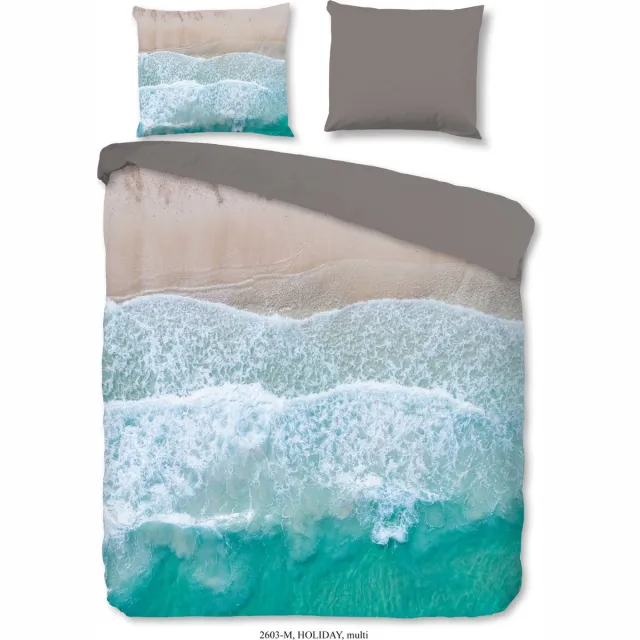 Pure dekbedovertrek strand/ zee - 2 persoons 200x200/220 cm - Multi - Microvezel