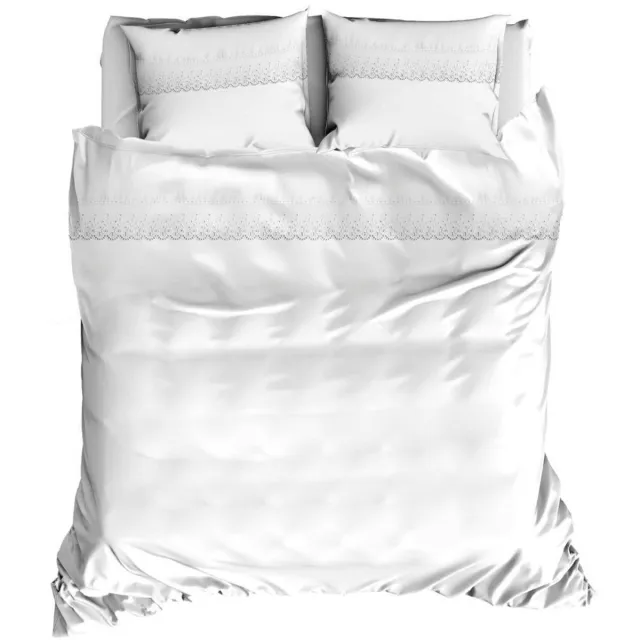 Romanette Vienna dekbedovertrek - Wit - 1-persoons (140x200/220 cm + 1 sloop)