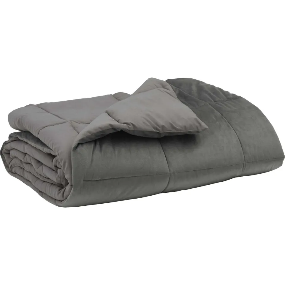 vidaXL Vol jaar dekbed 140 x 200 cm Microfiber (100% polyester) lichtgrijs, foto 3