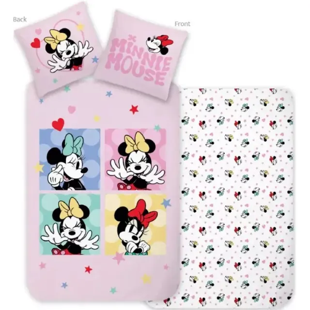 Disney Minnie Mouse Love & Laughter Dekbedovertrek - Eenpersoons - 140 x 200 cm - Katoen Roze