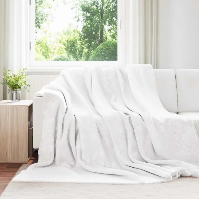 vidaXL plaid Wit 240 x 220 cm 2,67 kg Fleece, foto 2