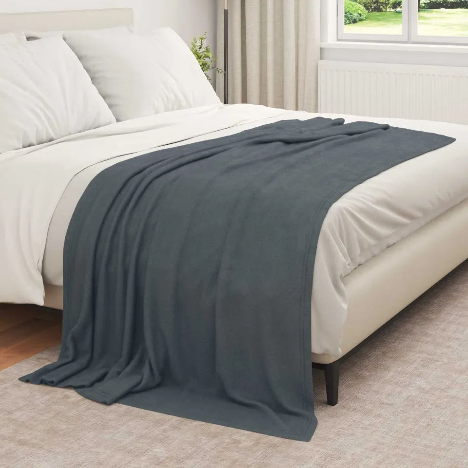 vidaXL plaid Donkergrijs 210 x 140 cm 0,41 kg Fleece, foto 3