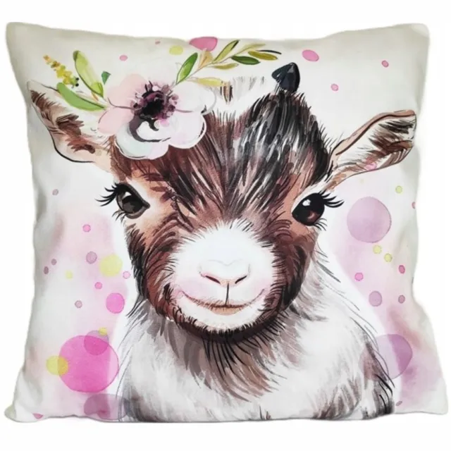 Granda Decoratieve Kussensloop 45x45cm - Folk Schaap & Bloemen Multicolor