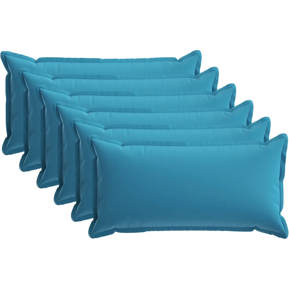vidaXL Kussensloop 6 st HOUTEN Lichtblauw 40 x 80 cm Polyester