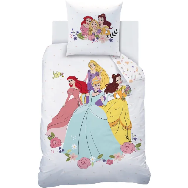 Disney Princess Dekbedovertrek Ball - Eenpersoons - 140 x 200 cm - Katoen Wit