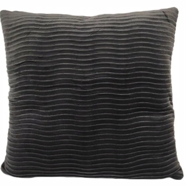 Granda Zwarte Plissée Kussenhoes 45x45 cm - Luxe Velours