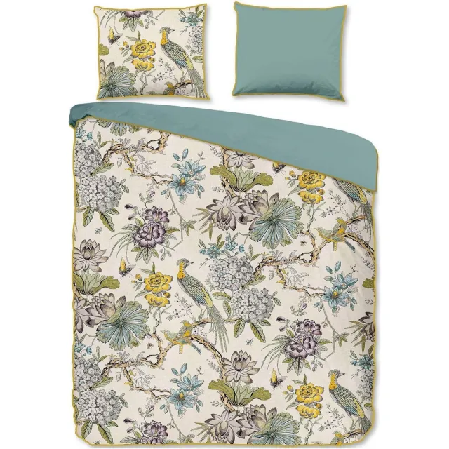 Descanso dekbedovertrek bloemen - Lits jumeaux 240x200/220 cm - Multi - 100% Katoen satijn