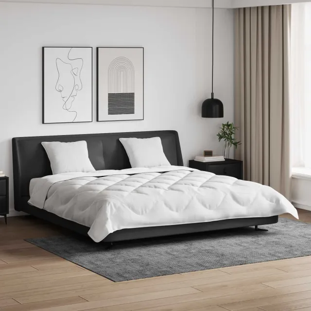 vidaXL Dekbedset met kussen 3 st Wit Microvezel