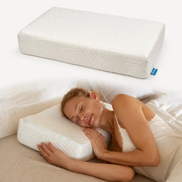 SidePillow Ergonomisch hoofdkussen voor zijslapers - 10 cm - Stevig traagschuim wit