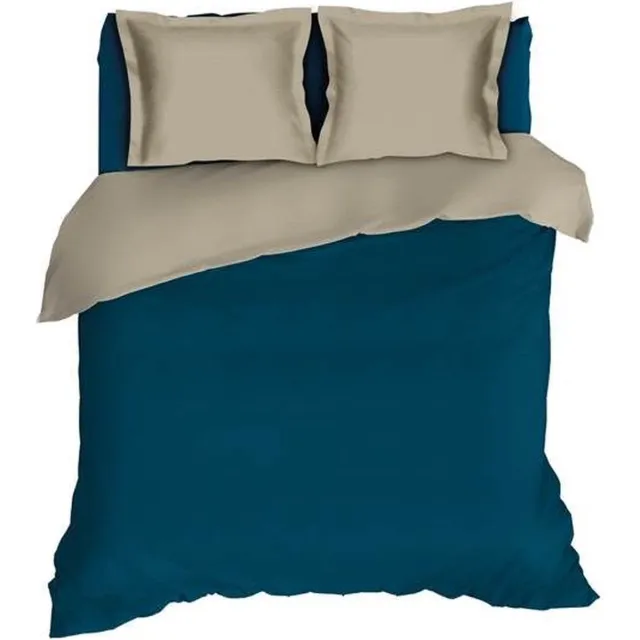 Romanette Comtesse Dekbedovertrek - Tweepersoons - 200x200/220 cm - Teal/Sand