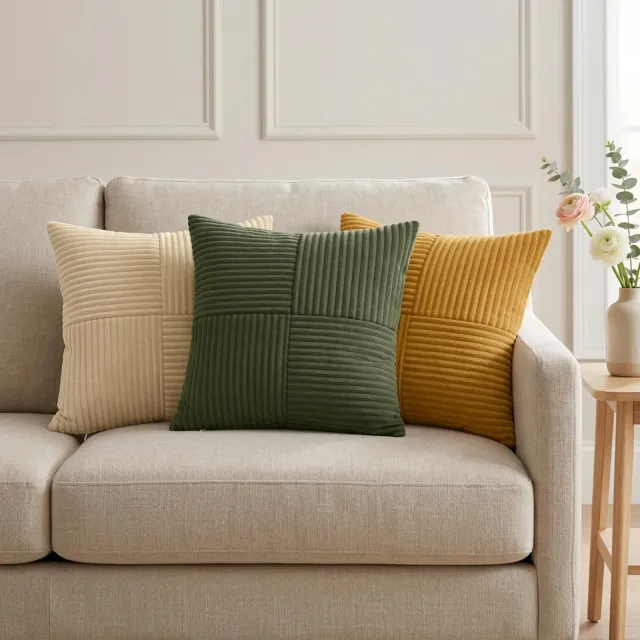 vidaXL Kussensloop 6 st ALMELO Geel 40 x 40 cm corduroy