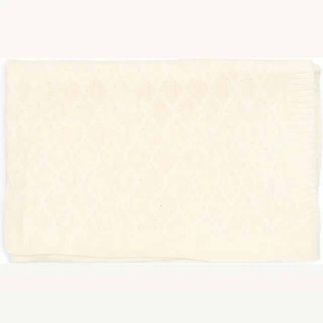Riviera Maison Plaid 170x130 - Knit Cable Throw - Wit Off-White