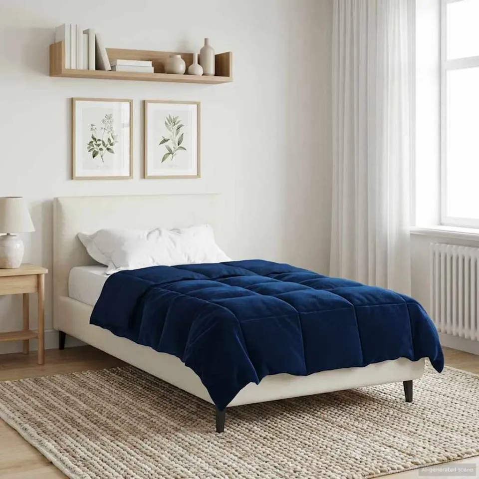 vidaXL Winter Dekbed 155 x 220 cm Winter Microfiber (100% polyester) blauw, foto 4