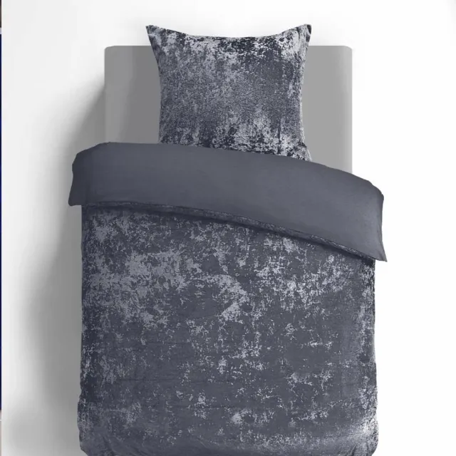 Velvet Couture Dekbedovertrek - 140x200/220 cm - Crushed Velvet - Antraciet