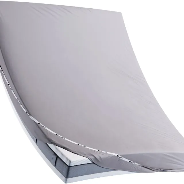 Cloudpillo Matras Hoeslaken - Katoensatijn 90x210 cm - Stone Grey - Elastiek Rondom - Antibacterieel Afgewerkt - Blijft Strak Liggen