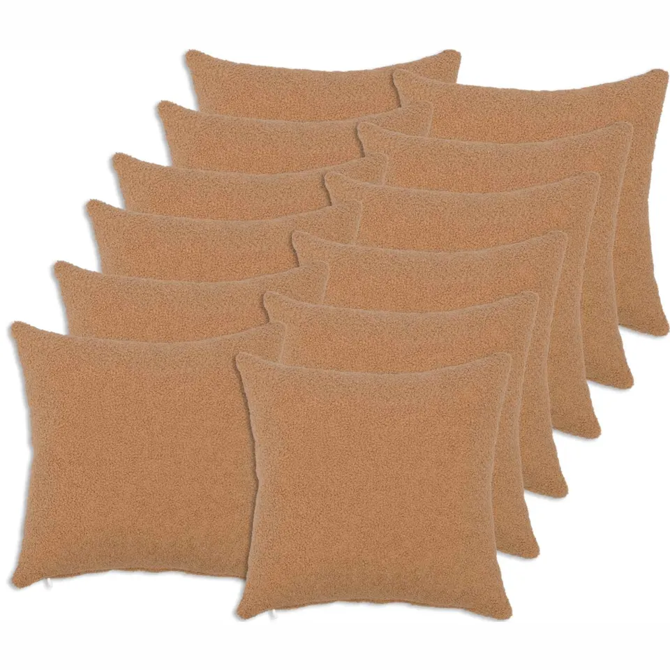vidaXL Kussensloop 12 st HEERLEN Beige 40 x 40 cm Bouclé, foto 3