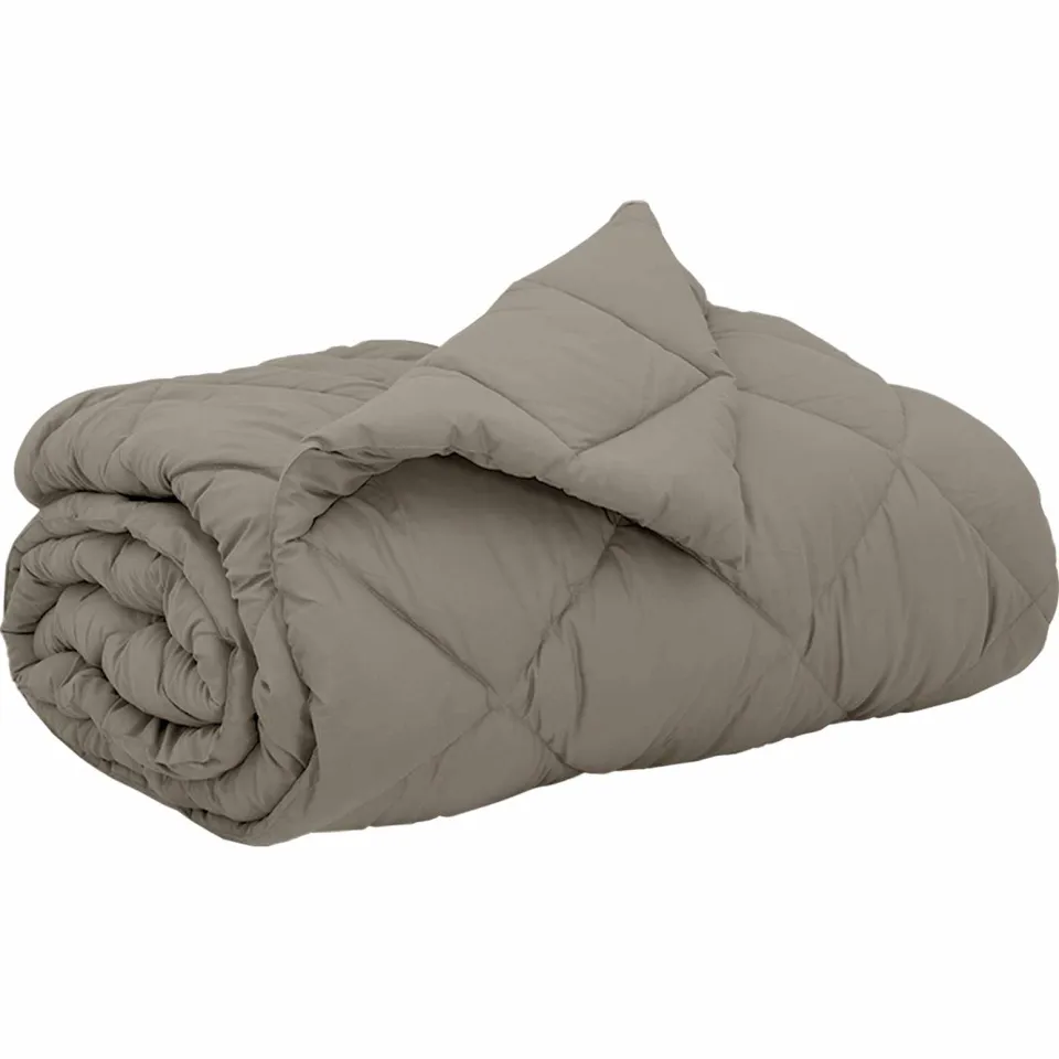 vidaXL Vol jaar dekbed 200 x 220 cm 300 gsm Microvezel Lichtgrijs, foto 3