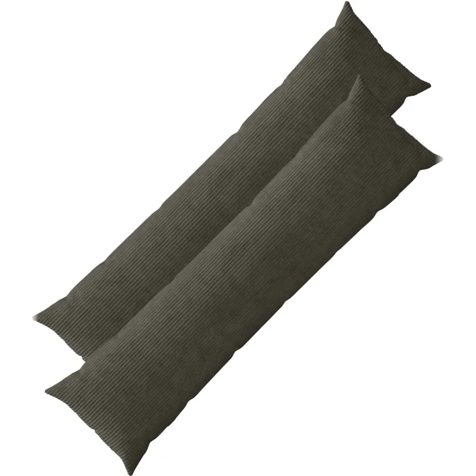 vidaXL Kussensloop 2 st HEERLEN Antracietkleurig 40 x 145 cm corduroy, foto 3