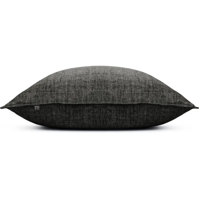 Zohome Kussensloop Lino - Kussenhoes van 60x70 cm - 1 stuk - 100% Katoen - Zwart