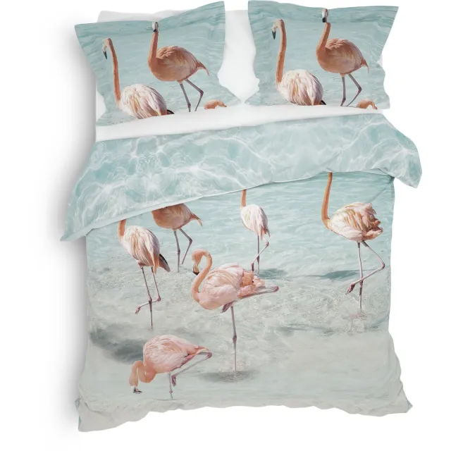Heckettlane Madiki Dekbedovertrek - Lits-Jumeaux XL - Dekbedovertrek van 100% Katoen-Satijn - 260x200-220 cm - Roze