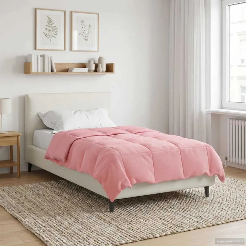 vidaXL Winter Dekbed 135 x 200 cm Winter Microfiber (100% polyester) roze, foto 4