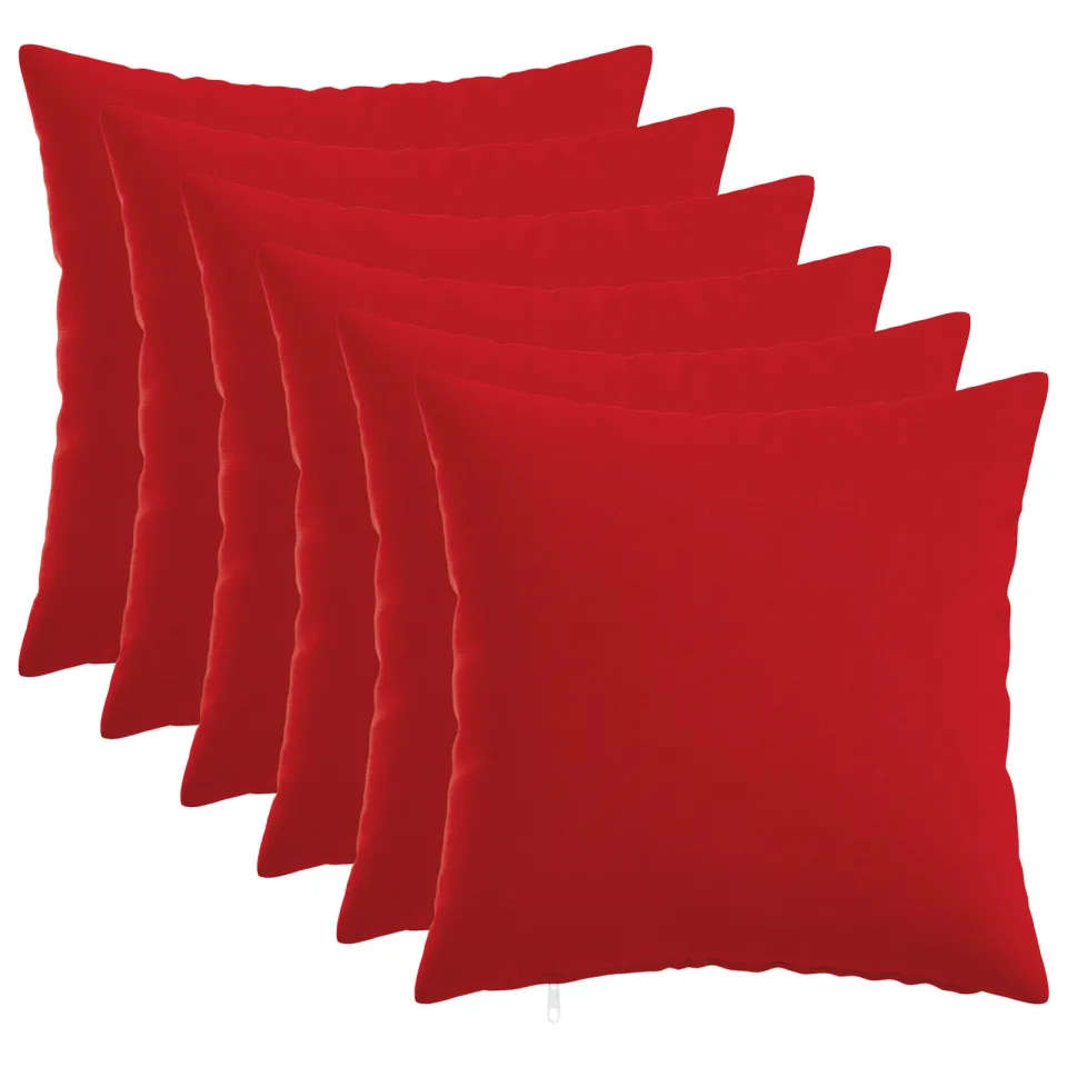 vidaXL Kussensloop 6 st HEERLEN Rood 30 x 30 cm Stof, foto 3