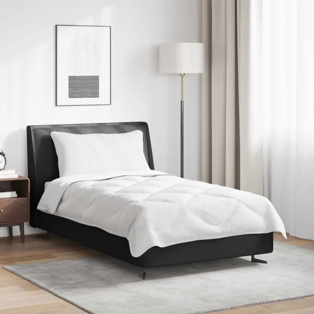 vidaXL Dekbedset met kussen 2 st Wit Microvezel